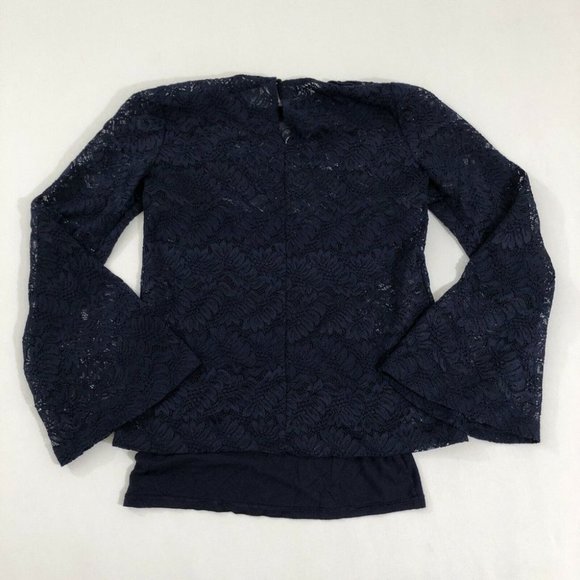 Banana Republic Blouse Women's XS Blue Lacey Regular Fit Size Extra Small XS - Picture 9 of 12
